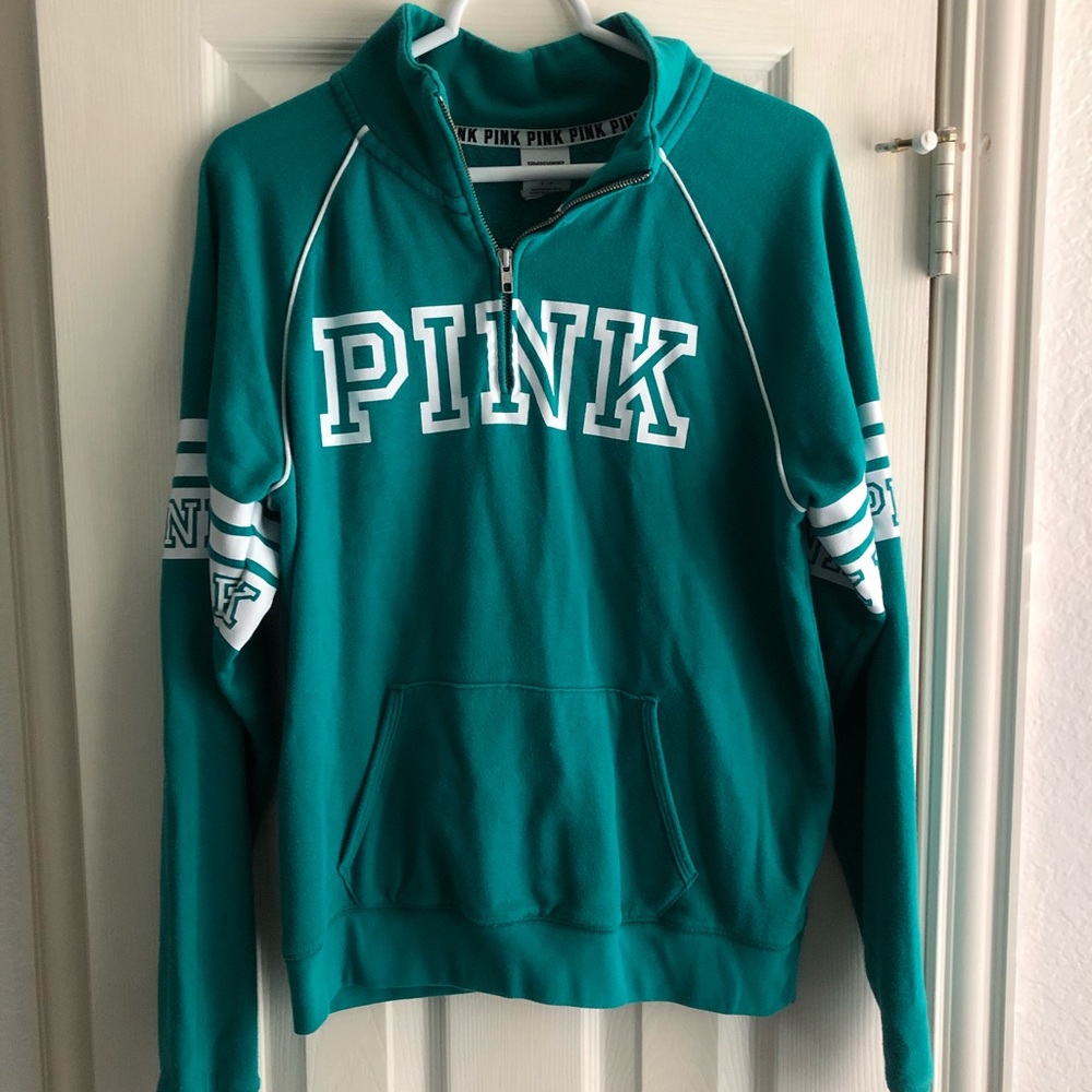 PINK green logo pullover